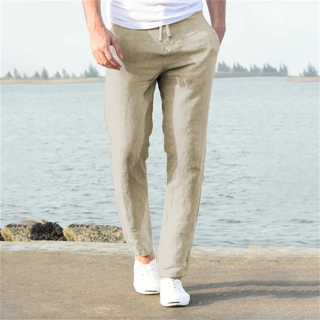 Poli - Airy Linen Trousers for Men for Summer