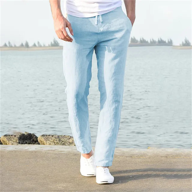 Poli - Airy Linen Trousers for Men for Summer